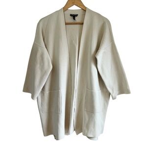 Eileen Fisher ivory silk/cotton cardigan, XL